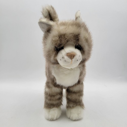 Douglas Cuddle Toys Cat 9" Plush Realistic Stuffed Animal Brown & White Striped - Picture 2 of 8
