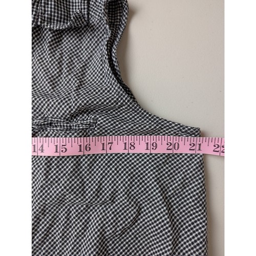 Duo Maternity Sleeveless Button Up Blouse Large Black White Gingham Plaid Breezy - Picture 4 of 4