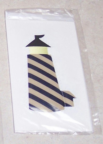 Gesteppter Stoff Leuchtturm Notizkarte mit Umschlag von PA Amish Handwerkerin - Bild 5 von 5