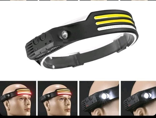 Multifunktionale Wave Induction COB LED Stirnlampe, USB-Aufladung, Nachtlauf - Bild 3 von 4