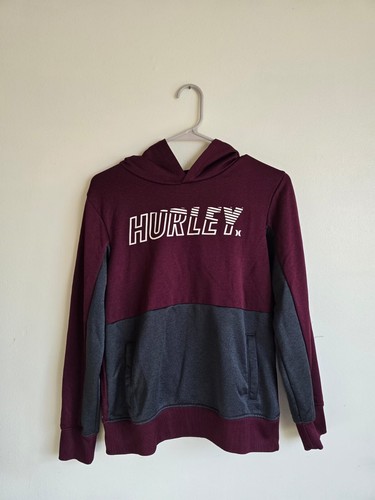 Hurley Black Gray&Red Wine Hooded Pullover Zip Sweatshirts For Boys Size Large - Picture 4 of 9