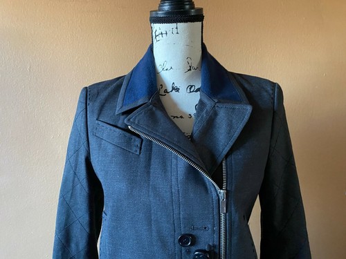 NWT BCBGMaxazria Runway Limited Edition Tuxedo Hi Lo Zip Front Jacket Size Small - Picture 2 of 8