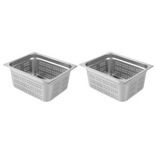 1/2-Size Perforated Stainless Steel Steam Table Food Pan 6" Deep Hotel Pan