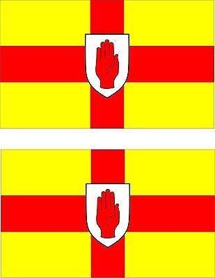 Set of 2x sticker vinyl car bumper decal outdoor car ireland irish ulster flag