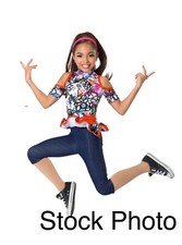 A Wish Come True Bom Bom Grafiti Peplum Hip Hop Dance Costume Pageant Sz MC