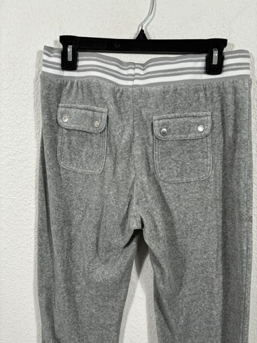 Juicy Couture Velour Track Pants Womens Medium Back Pockets Gray - Picture 10 of 10