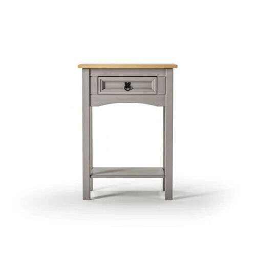 Corona Grey Console Table 1 Drawer - Waxed Mexican Solid Pine - Picture 7 of 10