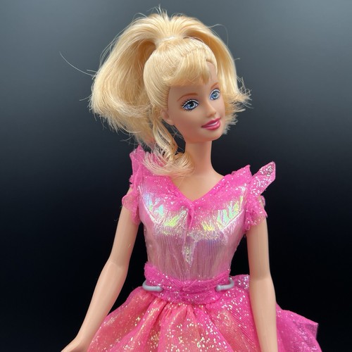 Vintage 1998 Mattel Bubble Fairy Barbie bambola bionda con vestito petalo glitter originale - Foto 3 di 16
