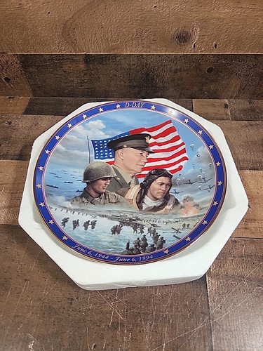 BRADFORD EXCHANGE D-DAY WORLD WAR II REMEMBRANCE COLLECTOR PLATE 1944-1994 - Picture 3 of 4