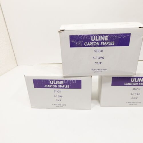 3 Boxes Uline S-1396 C 3/4" Carton Box Staples 3 Boxes 0f 2,000 Staples 3/4" - Picture 2 of 5
