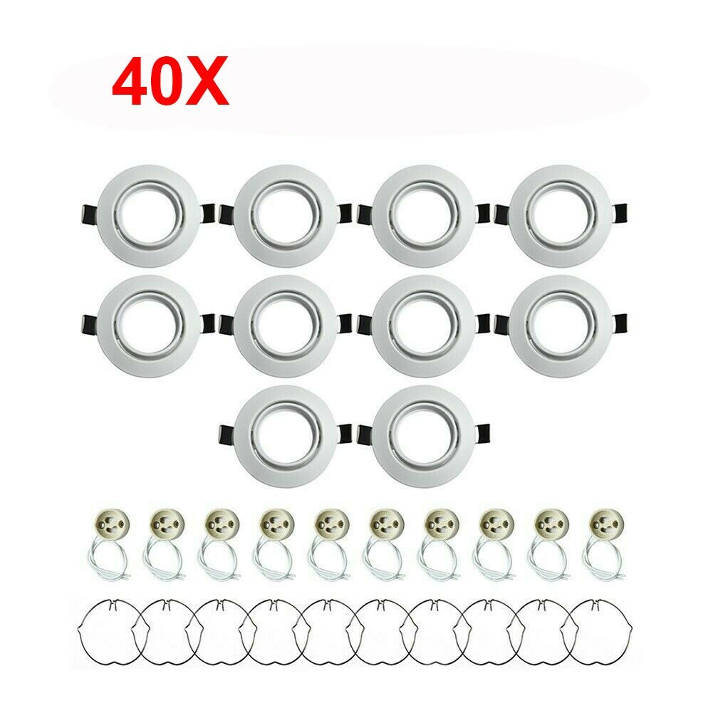 Details zu Einbaustrahler Rahmen GU10 Einbaurahmen Set 50Tlg Schwenkbarer Edelstahl IP23 DE Echt