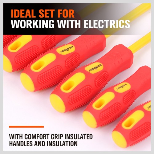 8pc Electrician's Insulated Magnetic Electrical Hand Screwdriver Tool Set New - Picture 4 of 11