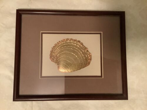 2 Framed Picture Set Figi Giftware Embossed Copper Gold Seashell PS 118 - Picture 2 of 5