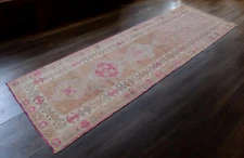 3x10 ft Runner Rug Turkish Oushak Rug HandMade Muted Hallway Rug actu 3.1x9.9 ft
