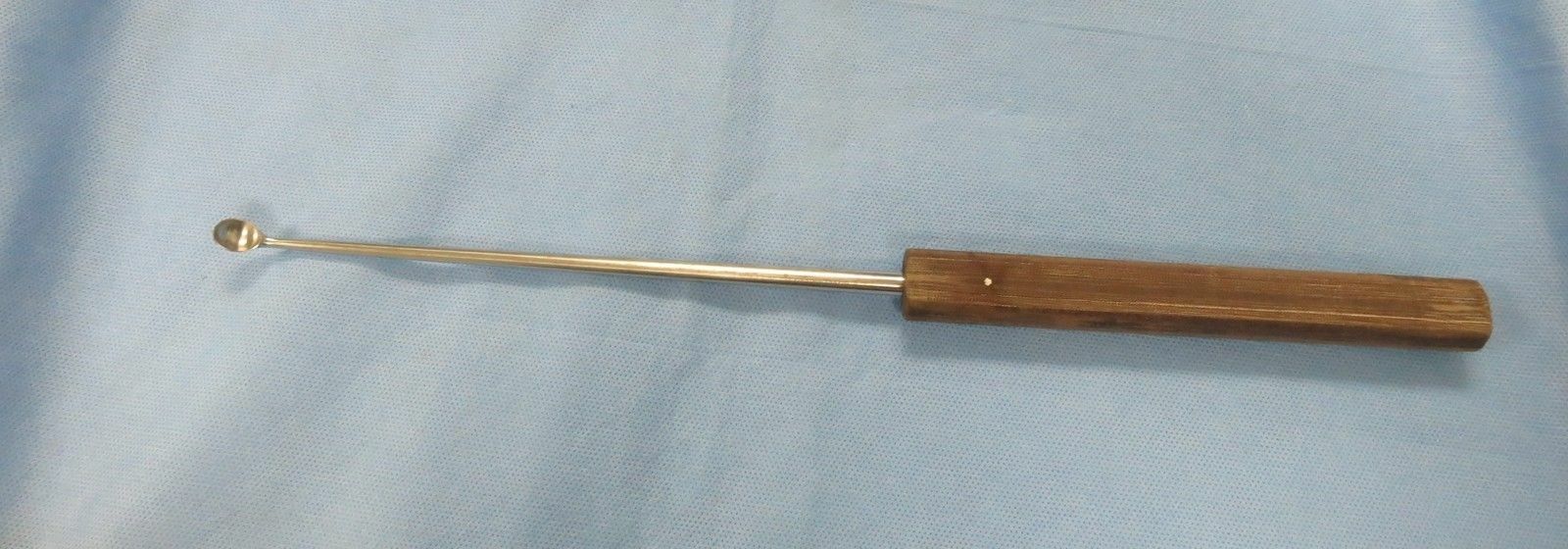 Aesculap FG 73 Curette with Wooden Handle, Curved Up, 14 1/2\