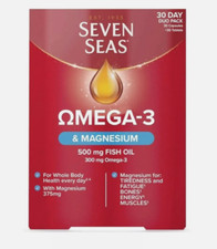 Seven Seas Omega-3 Fish Oil & Magnesium, 500 mg 60 Tablets Long Expiry Date (978 0.42 per thousand milligrams