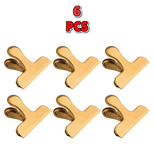 6 Stück Gold Chip Beutel Clips Luftdicht Lebensmittel Versiegelung Clips für Snacks Küche - Bild 1 von 6