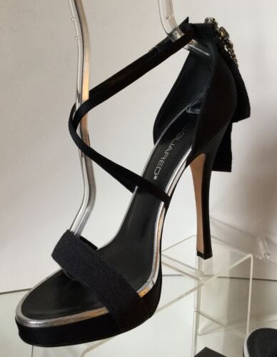 DSQUARED2 sandali con plateau in raso nero (taglia 38) - Foto 2 di 12