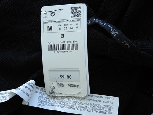 NEU ZARA Strick Schwarz Viskose Netz V-Ausschnitt Top Pullover Pulli Gr. M Neu mit Etikett - Bild 8 von 8