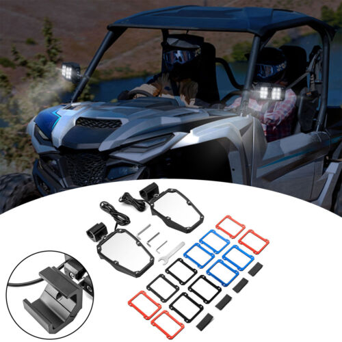 2x UTV Flat Side Rear View Mirror w/LED Lights For John Deere Gator XUV 835/865