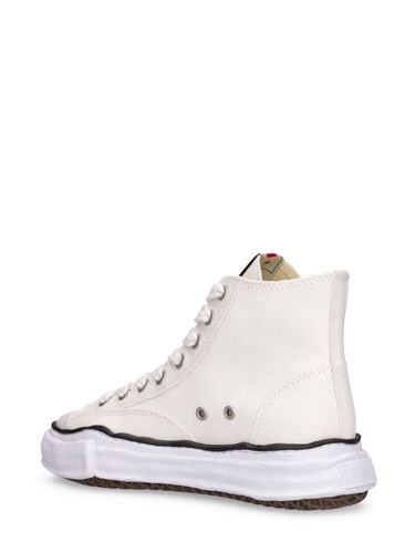 MIHARAYASUHIRO Peterson Women's White Canvas High Top Sneakers New - Picture 3 of 4