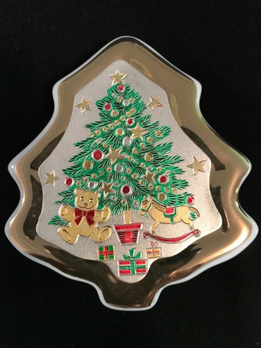 Juego de 2 El Arte de Chokin Caja de Baratijas Marco de Imagen Árbol de Navidad Oro 24k - Imagen 7 de 9