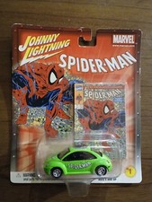 Johnny Lightning  Spider-Man Volkswagen New Beetle Green  Marvel  1:64 scale NIB