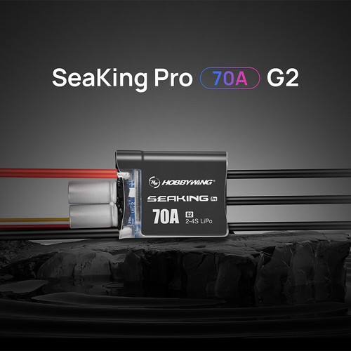 Hobbywing Seaking Pro 70A Brushless ESC 2-4S for Mini ECO Mono Hydro RC Boat - Picture 2 of 11