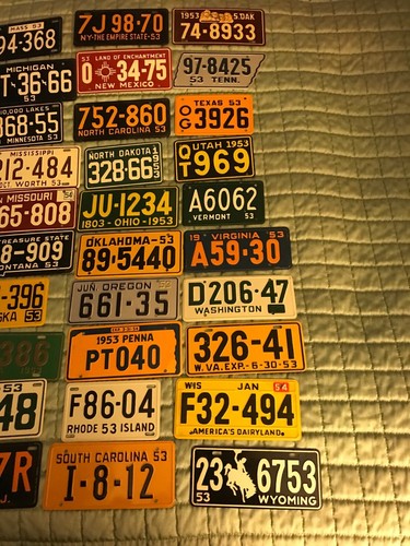 1953/1954 General Mills License Plates 48 States And D.C. - Picture 4 of 4