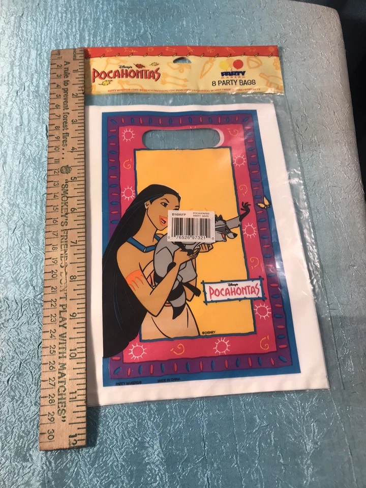 Vintage 90s Pocahontas Loot Bags (8) Birthday Party Favor Disney Decorations - Image 3 of 3