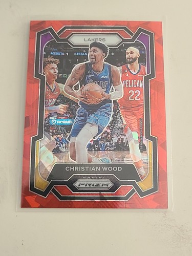 2023-24 Panini Prizm Christian Wood Red Ice Los Angeles Lakers #245 - Foto 1 di 1