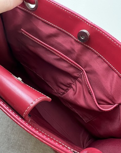 Wilson Leather Red Briefcase Work Travel Messenger Bag Y2K Style *See Notes - Picture 6 of 15