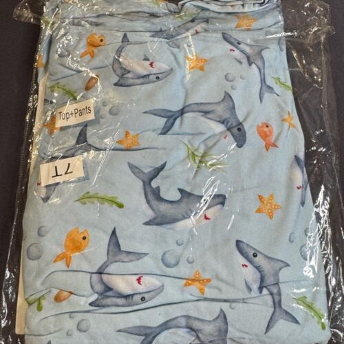Oak and Ollie bamboo Shark Print Pajama Set - Picture 2 of 2