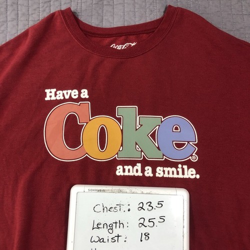 Coco Cola Sweatshirt Herren Large rot Have a Coke and a Smile Grafik Pullover - Bild 5 von 24