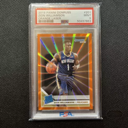 2019 PANINI DONRUSS Zion Williamson ( PELICANS ) PSA 9 ORANGE LASER Rookie RC