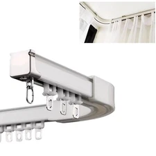 Ceiling Curtain Track Set 6ft-13ft/3 Meter - Ceiling/Wall Mounted, with 90°