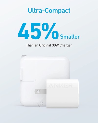 Anker 33W 2-Port Wall Charger 20W USB-C Power Adapter Foldable for iPhone 14/13 - Picture 10 of 25