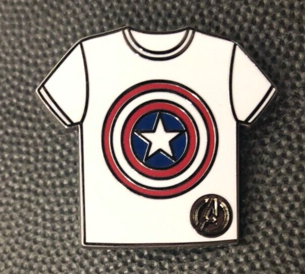 Disney pin 162759 Captain America hidden mickey T-shirt Marvel Avengers white