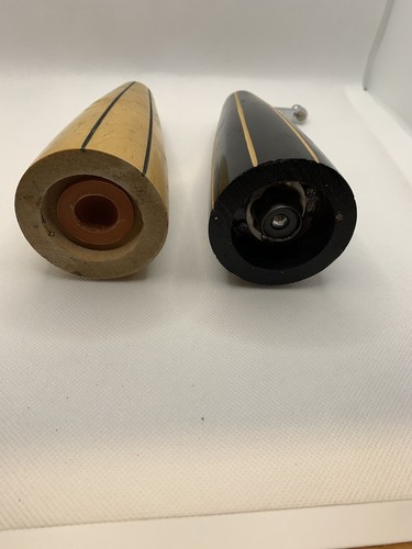 Bounds Retro Modern Design Striped Wooden Salt Shaker and Pepper Mill, Dated - Picture 12 of 19