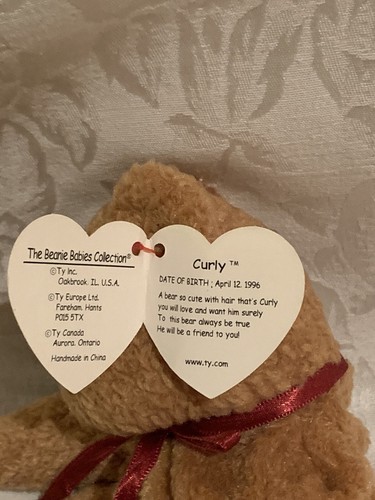 TY Curly Beanie Baby Fehler auf Etikett 1993 selten Sammlerstück - Bild 4 von 6