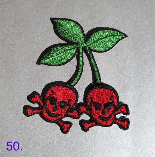 Schädel Aufbügeln Bestickter Patch Biker Kreuz Knochen Skelett Pirat Gothic Punk Rock - Bild 51 von 55