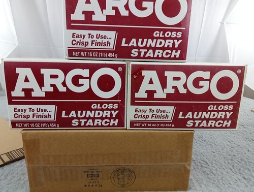 3x ARGO BRILLO ALMIDÓN DE LAVANDERÍA Sin fecha 16 oz Acabado nítido Sellado Nuevo de Lote Antiguo - Imagen 5 de 19
