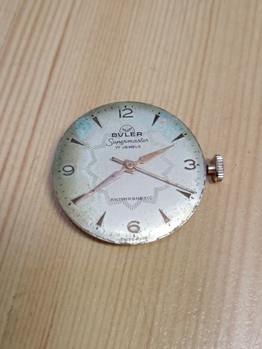Vintage Buler Supermaster Armbanduhrwerk & Zifferblatt Teile - Ersatzteile Reparaturen
