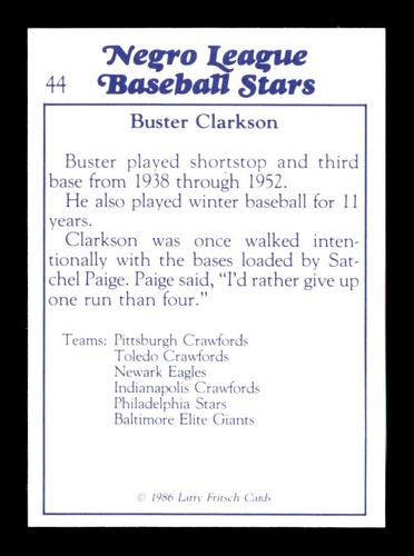 1986 Fritsch Negro League Stars 2-119 EX-MT/NM Pick From List aa9 qq4 qq6 - Picture 215 of 463