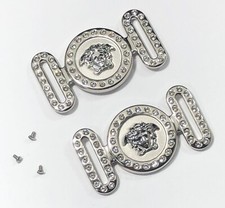 Versace VE 4361 VE 4391 VE 4451 VE 4480U Silver Crystals Arm Side Logo LIMITED