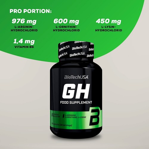 BIOTECH USA GH FOOD SUPLEMENT - Aminoácidos para el crecimiento muscular + Vitamina B6 - Imagen 3 de 13