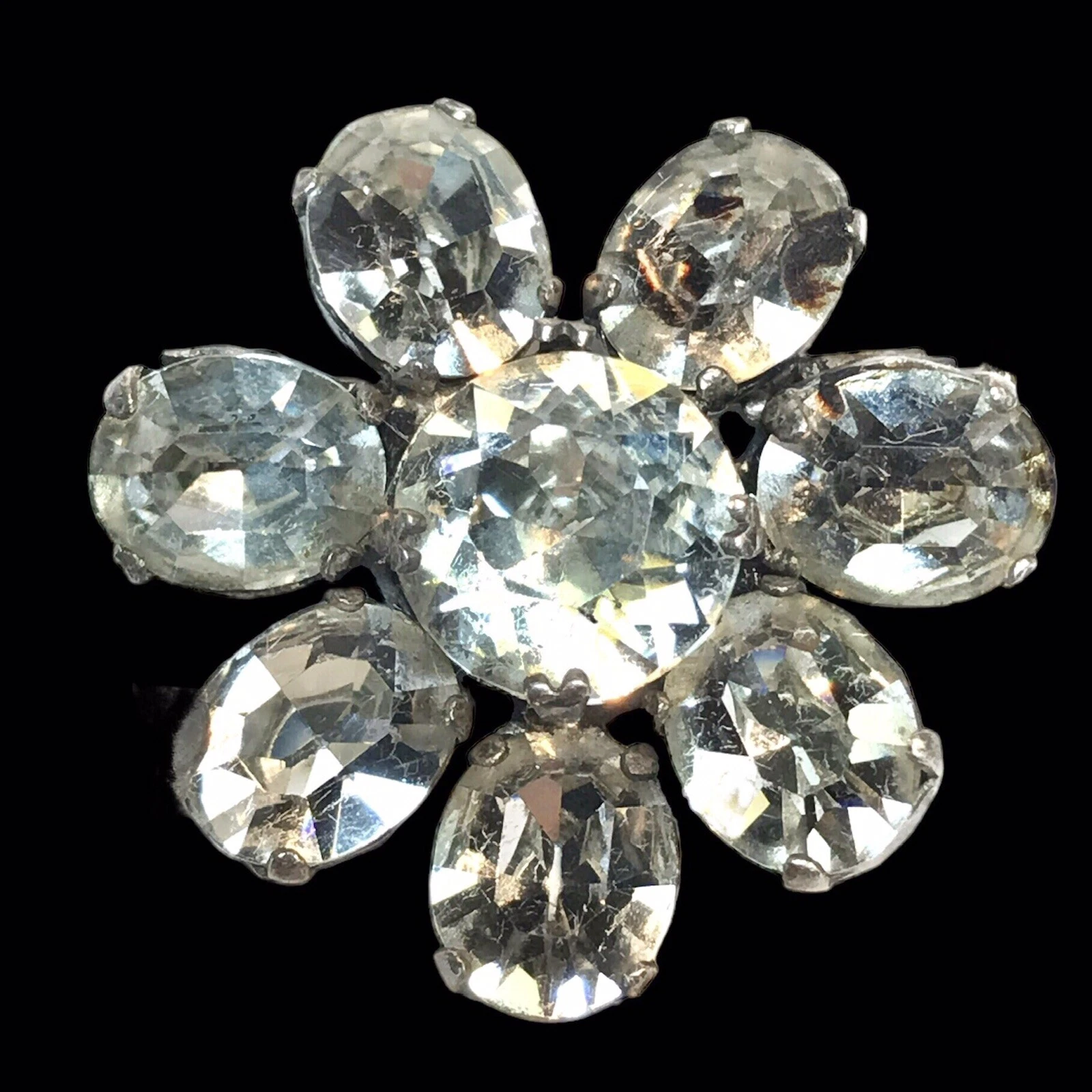 Ancienne Broche Orné De Cristaux Brooch DLG Dior Yves Saint Laurent Chanel 3