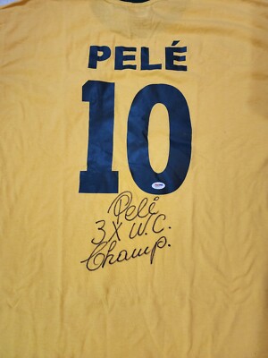 ブラジル ビーチバレーボール ユニフォームサイン入り Pele Signed Brazil Soccer Jersey w/ 3X W.C. Champ on Shirt