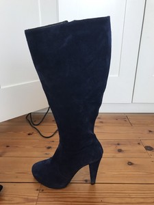 blue knee high boots uk