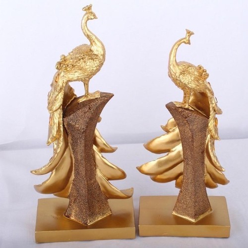 Figur Tier Pfau 1 Stck. Harz Dekor Ornament Medium Mehrfarbig Modern Geschnitzt - Bild 4 von 26